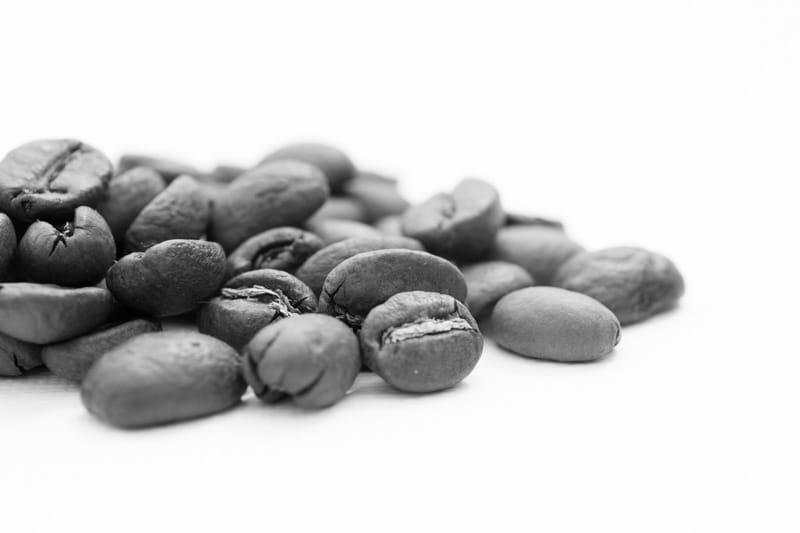 Coffee bean macro photograph.
