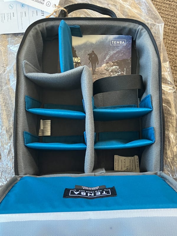 Inside the Tenba BYOB backpack insert.
