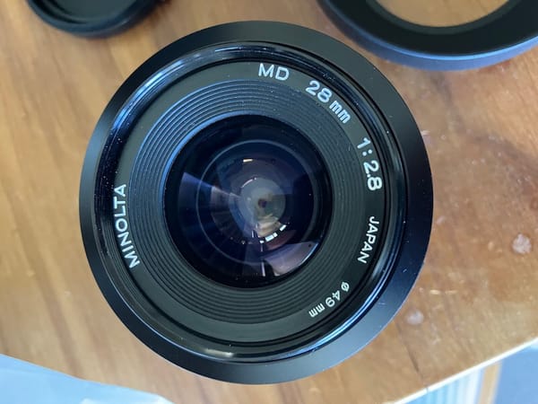 The Minolta 28mm f/2.8 MD lens